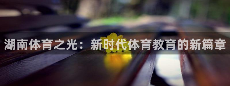 凯发官方正版app娱乐代理怎么样：湖南体育之光：新时